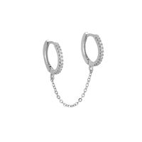 European And American Diamond-studded Chain Tassel Copper Earrings Women main image 6
