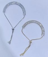 Nouveau Bracelet En Cuivre Réglable Rétractable En Diamant De Couleur Zircon Carré D&#39;épissage main image 3