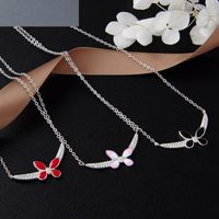 New Korean Version Of S925 Silver Drip Oil Leaf Jewelry Necklace Clavicle Chain Pendant sku image 1