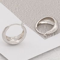 Eh134 European And American New S925 Silver Earrings Minimalist Normcore Style Metal Ring Ear Clip Earrings For Women Personalized Earrings sku image 1