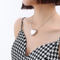 Fashion Heart Titanium Steel Plating Necklace sku image 3