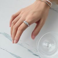 European And American Jewelry Choker Geometric High-level Torsion Titanium Steel Index Finger Ring sku image 4