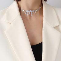 Übertriebener Wassertropfen Element Halskette Schmuck Titan Stahl Schlüsselbein Kette Halskette sku image 2