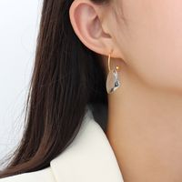 Simple Temperament Personality Geometric Shape Titanium Steel Plated 18k Gold Earrings sku image 3