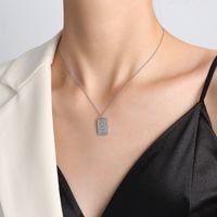 Personality Simple Necklace Titanium Steel Plated 18k Gold Star Sun Square Clavicle Necklace Jewelry sku image 3