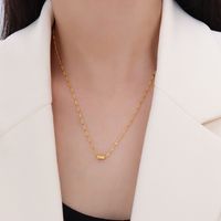 Collar De Acero De Titanio Chapado En Oro De 18k Colgante Pequeño Collar Accesorios sku image 1