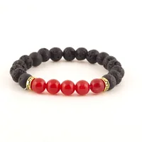 New Volcanic Stone Natural Stone Tiger Eye Stone Agate Beads Colorful Bracelets sku image 6