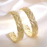 Geometric Personality C-shaped Gold-plated Earrings Personality Texture Fashion Earrings Wholesale sku image 1