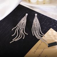 European And American Zircon Earrings Tassel Diamond Claw Chain Earrings Wholesale sku image 1