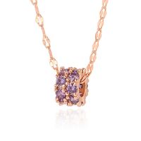 Korean Version Of Necklace Cute Purple Diamond Zircon Necklace Clavicle Chain Jewelry sku image 1