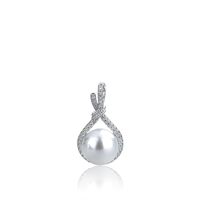 Korean Version Inlaid Full Diamond Zircon Pearl Pendant Imitation Natural Pearl Necklace Fashion Jewelry sku image 2