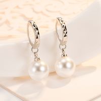 Korean Silver-plated Car Flower Pearl Earrings Female Copper Earrings Fashion Ear Jewelry Wholesale sku image 1