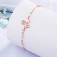 Koreanische Version Des Neuen Kleeblumen-diamant-zirkonblatt-kupferarmbandes sku image 2