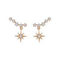 Korean Fashion Diamond Star Earrings Eight-pointed Star Earrings Personality Ins Jewelry sku image 1