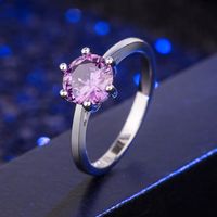 Fashion Classic Six-claw Single Zircon European And American Cross-border Simulation Diamond Ring Jewelry sku image 6