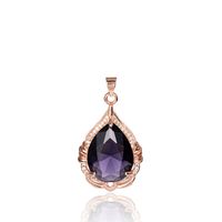 Drop-shaped Amethyst Pendant Fashion Diamond Zircon Purple Diamond Pendant Necklace sku image 2