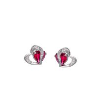 Diamond Heart-shaped Earrings Fashion Love Earrings Personalized Jewelry sku image 2