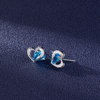 Diamond Heart-shaped Earrings Fashion Love Earrings Personalized Jewelry sku image 3
