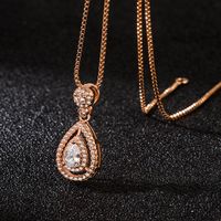 Korean Version Necklace Full Diamond Water Drop Pendant Fashion Clavicle Chain Necklace Wedding Jewelry sku image 2