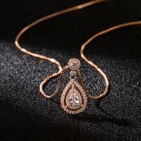 Korean Version Necklace Full Diamond Water Drop Pendant Fashion Clavicle Chain Necklace Wedding Jewelry sku image 1