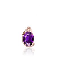 Diamond-studded Purple Rhinestone Pendant Full Diamond Pendant Necklace Fashion Jewelry sku image 2