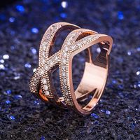 Cross Ring European And American Temperament Cross Micro-inlaid Zircon Index Finger Ring Jewelry sku image 1