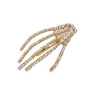 European And American Ghost Claw Skull Hand Diamond Hairpin Metal Halloween Duckbill Clip Headdress sku image 2