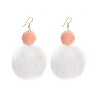 New Candy Color With Hair Ball Earrings Ball Earrings Female Wholesale sku image 1