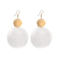New Candy Color With Hair Ball Earrings Ball Earrings Female Wholesale sku image 2