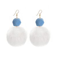 New Candy Color With Hair Ball Earrings Ball Earrings Female Wholesale sku image 3