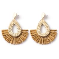 Wholesale Jewelry 1 Pair Ethnic Style Solid Color Raffia Drop Earrings sku image 4
