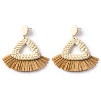 Wholesale Jewelry 1 Pair Ethnic Style Solid Color Raffia Drop Earrings sku image 6