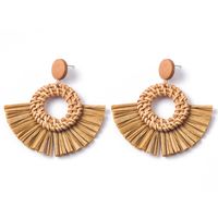 Wholesale Jewelry 1 Pair Ethnic Style Solid Color Raffia Drop Earrings sku image 7