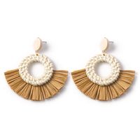 Wholesale Jewelry 1 Pair Ethnic Style Solid Color Raffia Drop Earrings sku image 8