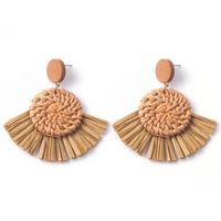 Wholesale Jewelry 1 Pair Ethnic Style Solid Color Raffia Drop Earrings sku image 9