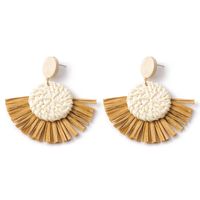 Wholesale Jewelry 1 Pair Ethnic Style Solid Color Raffia Drop Earrings sku image 10