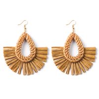 Wholesale Jewelry 1 Pair Ethnic Style Solid Color Raffia Drop Earrings sku image 13
