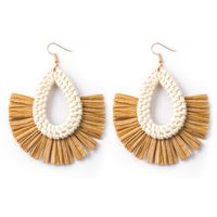 Wholesale Jewelry 1 Pair Ethnic Style Solid Color Raffia Drop Earrings sku image 14