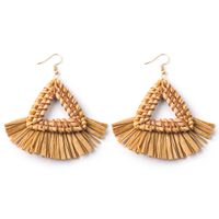 Wholesale Jewelry 1 Pair Ethnic Style Solid Color Raffia Drop Earrings sku image 15