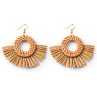 Wholesale Jewelry 1 Pair Ethnic Style Solid Color Raffia Drop Earrings sku image 17