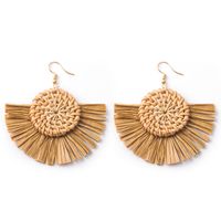 Wholesale Jewelry 1 Pair Ethnic Style Solid Color Raffia Drop Earrings sku image 19