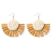 Wholesale Jewelry 1 Pair Ethnic Style Solid Color Raffia Drop Earrings sku image 20