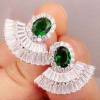 Zircon Exaggerated Earrings European And American Fashion Party Bride Wedding Jewelry sku image 1