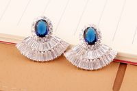Zircon Exaggerated Earrings European And American Fashion Party Bride Wedding Jewelry sku image 2