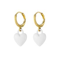 New Candy Color Peach Heart Dripping Oil Earrings Creative Cute Love Dripping Oil Earrings Wholesale sku image 2