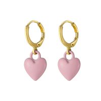 New Candy Color Peach Heart Dripping Oil Earrings Creative Cute Love Dripping Oil Earrings Wholesale sku image 3