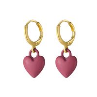 New Candy Color Peach Heart Dripping Oil Earrings Creative Cute Love Dripping Oil Earrings Wholesale sku image 4