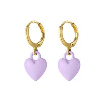 New Candy Color Peach Heart Dripping Oil Earrings Creative Cute Love Dripping Oil Earrings Wholesale sku image 5