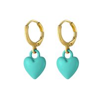 New Candy Color Peach Heart Dripping Oil Earrings Creative Cute Love Dripping Oil Earrings Wholesale sku image 6