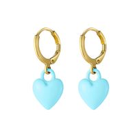 New Candy Color Peach Heart Dripping Oil Earrings Creative Cute Love Dripping Oil Earrings Wholesale sku image 7